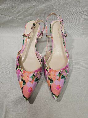 Nine West Women's Floral Slingback Shoes Size 8.5M